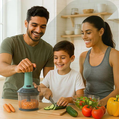 Food Chopper , Steel Large Manual Hand-Press Vegetable Chopper Mixer Cutter to Cut