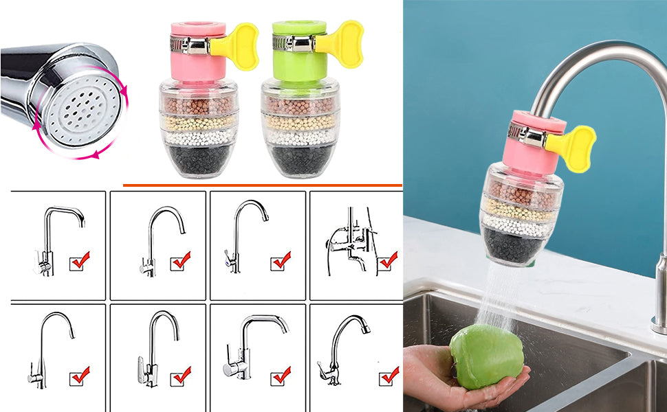 Home Kitchen Faucet Tap Water Clean Purifier Filter(Pack of 2)